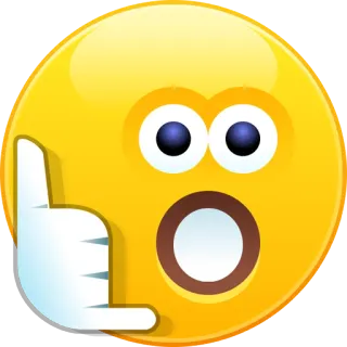 📞 Emoji, Chocado, Surpreso, Rosto, Amarelo, Mão, Apontando telegram sticker