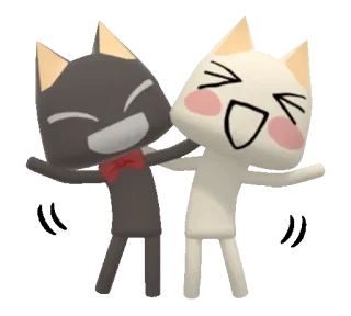 👯‍♀️ gatto, carino, felice, ballare, amicizia telegram sticker