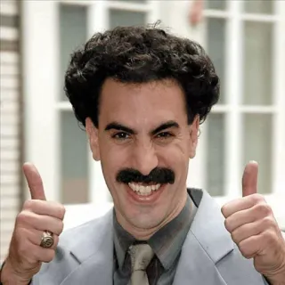 👍 Borat 코미디, 캐릭터, 좋아요, 사샤 바론 코헨 telegram sticker
