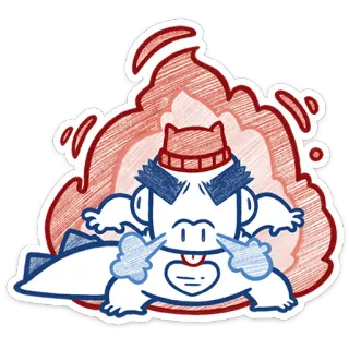 😡 cartoon, monster, fire, drawing, sticker, animation telegram sticker