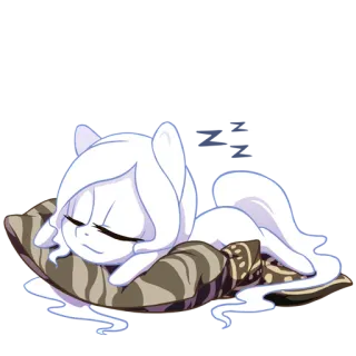 💤 poney, dessin animé, sommeil, animal, mignon, oreiller telegram sticker