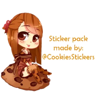 ❗️ Sticker pack made by: @CookiesStickers autocollant, cookie, chibi, fille, mignon, art, art numérique telegram sticker