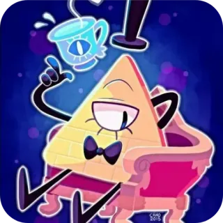 👁 Bill Cipher Gravity Falls บิล ไซเฟอร์, Gravity Falls, การ์ตูน, ตัวละคร, สามเหลี่ยม, อนิเมชั่น telegram sticker