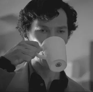 ⏳ Sherlock 셜록, 베네딕트 컴버배치, 커피, 차, 컵 telegram sticker