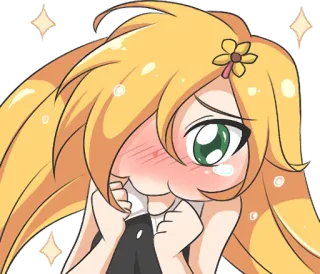 😗 Anime, Carino, Arrossire, Cartone animato, Kawaii, Ragazza whatsapp sticker