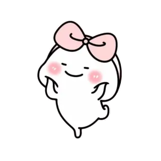 💄 fofo, adesivo, kawaii, laço, fantasma, personagem telegram sticker