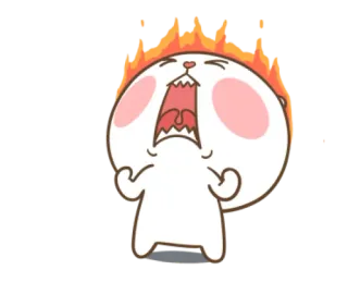 🔥 enojado, molesto, frustrado, dibujos animados, gritando, fuego, exasperado telegram sticker