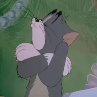 😒 Tom Cat Tom and Jerry Cartoon, Katze, Attitüde, Verschränkte Arme, Denken telegram sticker