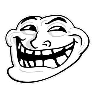 😬 Trollface troll, meme, internet, humor, face telegram sticker