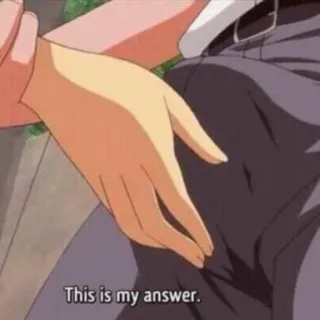 🍆 This is my answer. Anime, Hand, Kleidung, Antwort whatsapp sticker