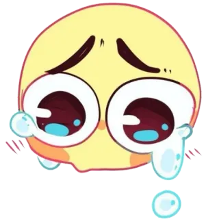 😘 emoji, crying, sad, emotional, expression, cartoon telegram sticker