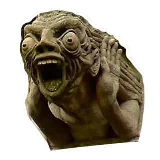 😵 gargoyle, monster, statue, stone, creature, scary, architecture, grotesque telegram sticker