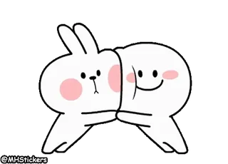 😠 かわいい, ウサギ, カップル, 友情, マンガ, 愛, 幸せ whatsapp sticker