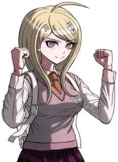 💪 Kaede Akamatsu Danganronpa anime, gra wideo, blondynka, postać whatsapp sticker