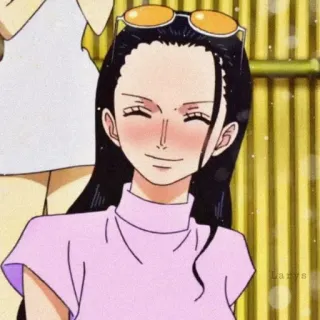 👒 Nico Robin One Piece Anime, One Piece, Nico Robin, Cartoon, Mädchen, lächelnd telegram sticker