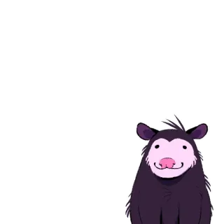 🖐 opossum, animal, mammal, cute, cartoon whatsapp sticker