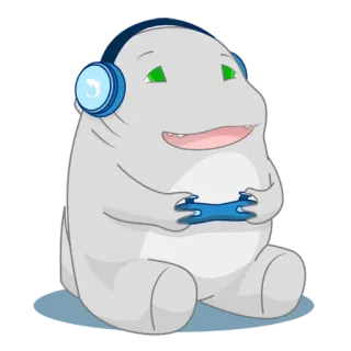 😁 Игры, Мультфильм, Монстр, Персонаж, Милый, Контроллер, Наушники telegram sticker