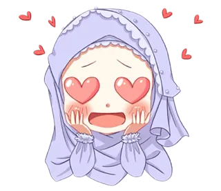 😍 Hiyab, Anime, Chica, Corazones, Dibujos animados whatsapp sticker