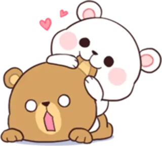 😋 곰, 귀여운, 만화, 사랑, 하트 telegram sticker