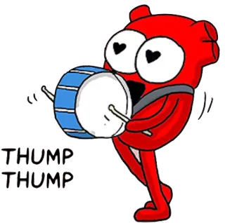 ❤ THUMP
THUMP hati, drum, berdebar, kartun, musik, cinta, kawaii whatsapp sticker