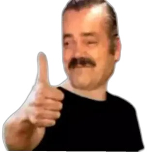 😂 thumbs up, man, approval, positive, mustache, gesture telegram sticker