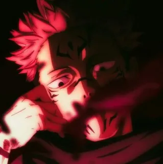 🎴 Ryomen Sukuna Jujutsu Kaisen Anime, Manga, Vloek, Demon, Horror, Donker telegram sticker