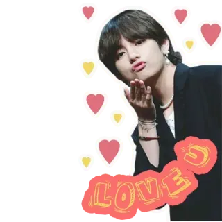 😘 Love U kpop, любовь, сердечки, корейский, поп, развлечения whatsapp sticker
