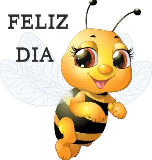 😀 FELIZ DIA ape, carino, cartone animato, animale, insetto, felice whatsapp sticker