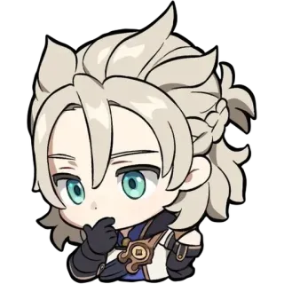🎭 Albedo Genshin Impact Anime, Videospiel, Albedo, Genshin Impact, Charakter, Chibi whatsapp sticker