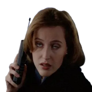 📞 Dana Scully The X-Files x-files, dana scully, serie tv, federal bureau of investigation, fbi, agente, telefono, serio telegram sticker