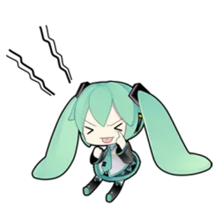 😝 Hatsune Miku Anime, Chibi, Vocaloid, Miku, Hatsune Miku, Lindo, Kawaii telegram sticker