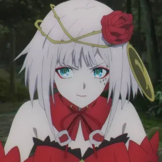 🥀 anime, ragazza, rosso, rosa, personaggio, illustrazione telegram sticker