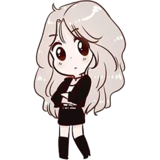 😌 Desenho animado, Chibi, Mangá, Menina, Fofo, Anime whatsapp sticker