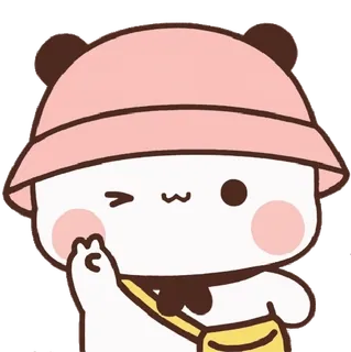 ✌ urso, fofo, animal, desenho animado, chapéu whatsapp sticker