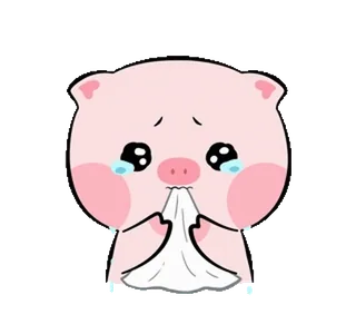 😢 pig, crying, sad, tears, cartoon, animal telegram sticker