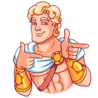 👉 man, pointing, cartoon, muscular, greek, mythology telegram sticker