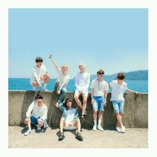 ❤️ gruppo, persone, spiaggia, oceano, estate, giovani telegram sticker