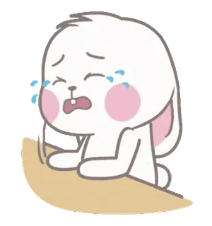 😭 kelinci, menangis, sedih, kartun, bunny, air mata, imut whatsapp sticker