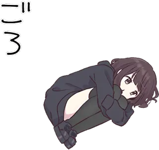 😒 にー anime girl, kawaii, cute, character, cartoon telegram sticker