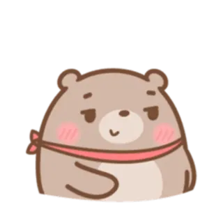 😏 urso, animal, desenho animado, fofo, adesivo telegram sticker