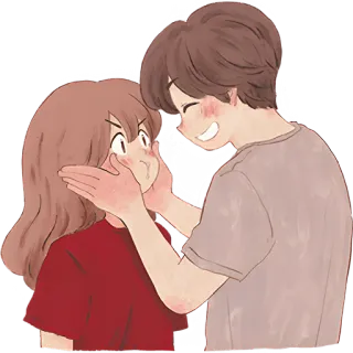 😤 couple, love, affection, romance, relationship, cartoon, art, hug whatsapp sticker