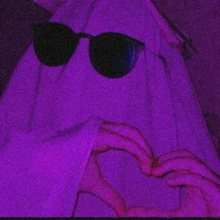 💜 geist, herz, sonnenbrille, lila, halloween, kostüm telegram sticker