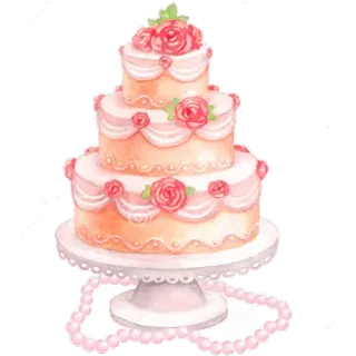 🍰 cake, roses, dessert, food, sweet, bakery, celebration telegram sticker