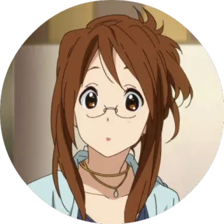 😯 Anime, Donna, Ritratto, Cartone animato, Occhiali, Ragazza, Personaggio whatsapp sticker