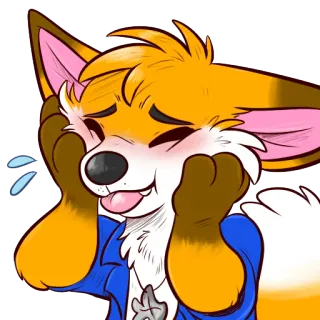 ☺️ raposa, furry, desenho animado, personagem, fofo, animal, expressão telegram sticker