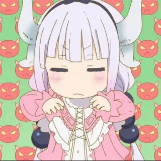 🍥 Kanna Kamui Miss Kobayashi's Dragon Maid Kanna Kamui, Drache, Anime, süß, Chibi telegram sticker