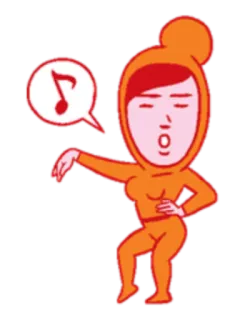 💃 ballo, canto, musica, donna, cartone animato whatsapp sticker