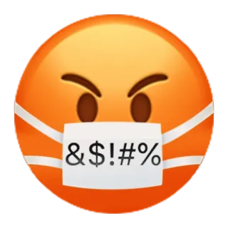 🤬 &$!#% Emoji, Kata kasar, Masker wajah, Mengumpat, Kekasaran, Marah whatsapp sticker