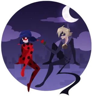 🐞 Ladybug and Cat Noir Miraculous: Tales of Ladybug & Cat Noir Coccinella, Chat Noir, Miraculous, amore, rosa telegram sticker