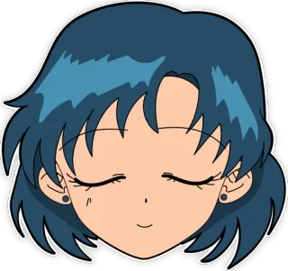 😌 Ami Mizuno Sailor Moon anime, sticker, character, sailor mercury, ami mizuno whatsapp sticker